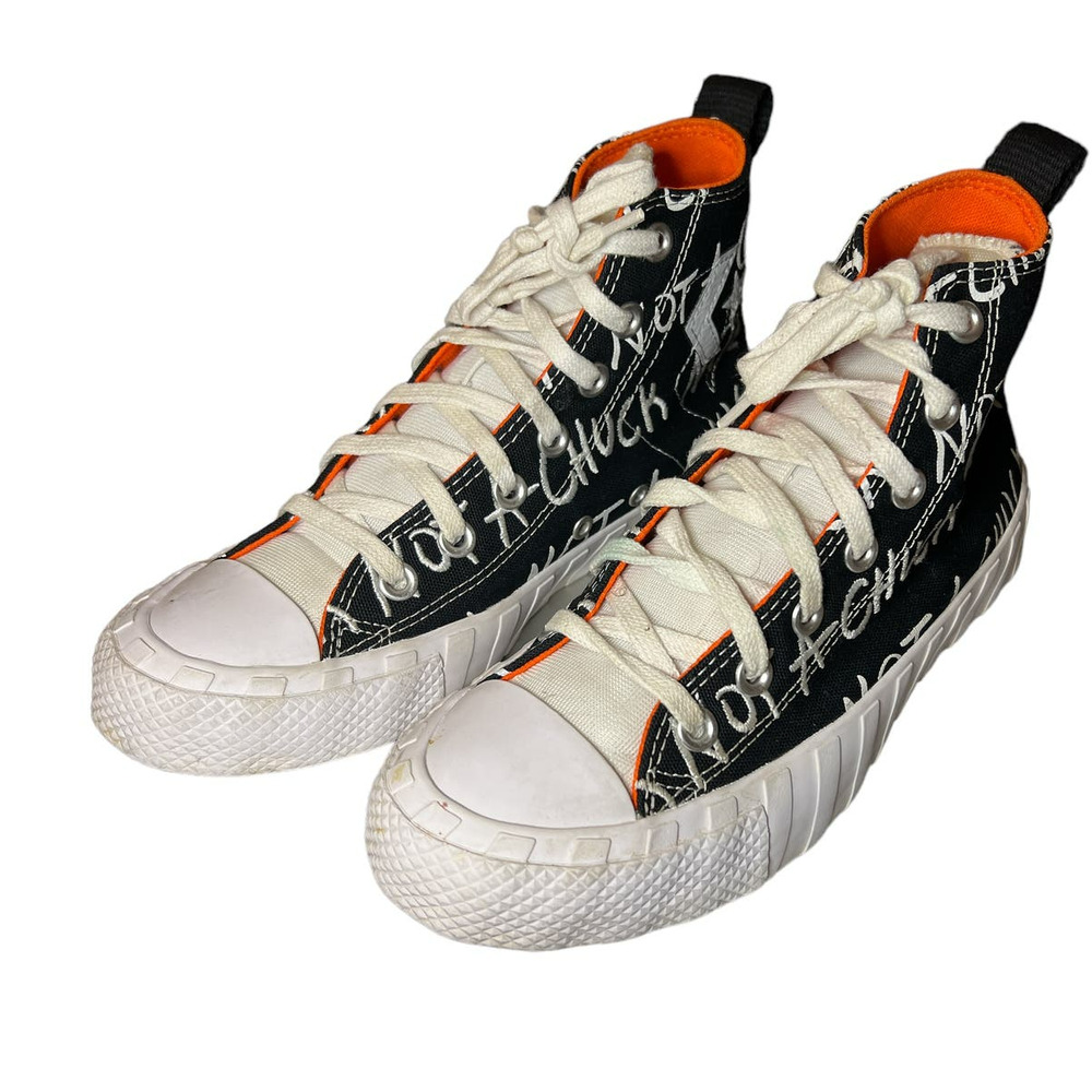 Converse Boys Not A Chuck High Top Shoe in Black and White Size 5 Kids